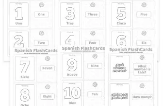 Gemakkelijke en leuke Spaanse flitskaarten: nummers 1-10